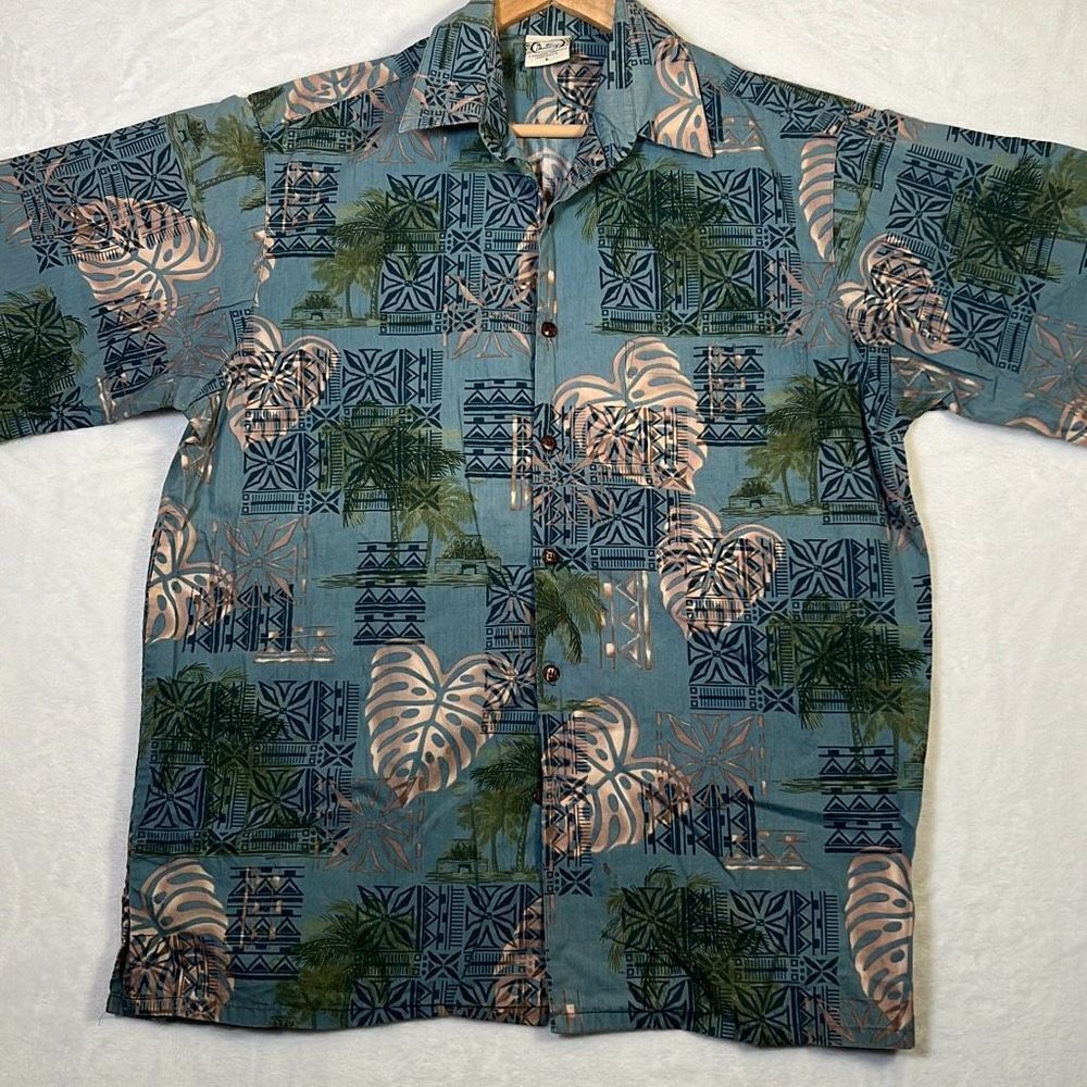 Vintage Hawaiian Go Barefoot‎ short sleeve Button up Shirt USA Made - Mens Large